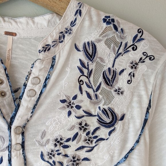 Free People Sundance Kid Western Henley Shirt - Picture 4 of 7